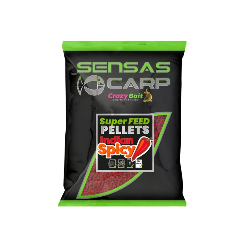 Ordina Subito SENSAS CARP CRAZY BAIT SUPER FEED PELLET INDIAN SPICY
