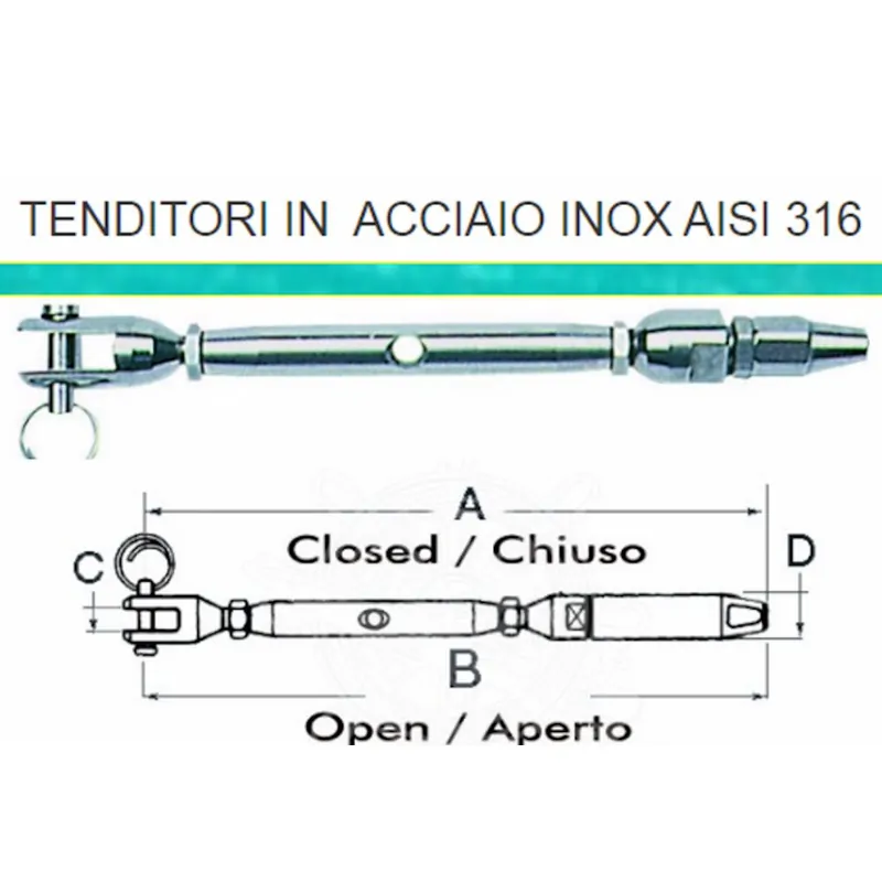 TENDITORI IN ACCIAIO INOX AISI 316 Professionale