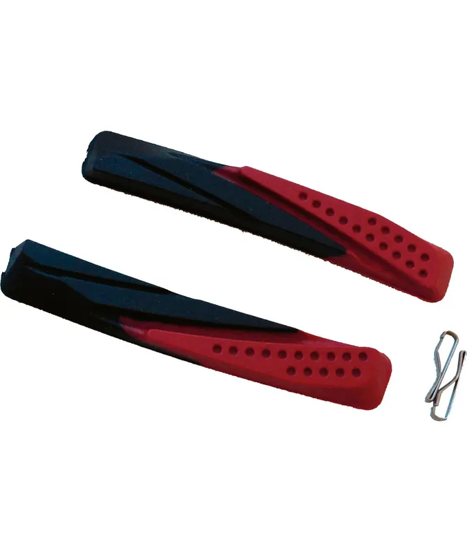 A Buon Prezzo Pattini mtb di ricambio 72mm V-brake nero/rosso doppia mescola