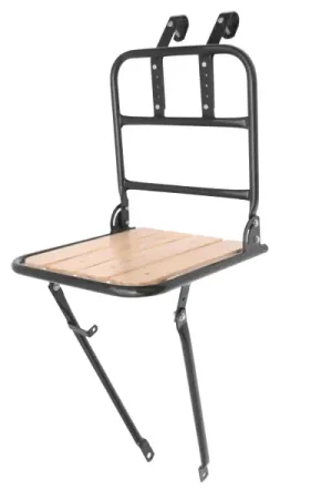 Easy - Portapacchi anteriore acciaio HEAVY DUTY CON PIATTAFORMA IN LEGNO 26"-28" Soddisfatti O Rimborsati