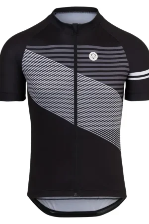 Maglia Striped Sport Uomo Nero - Maniche Corte Occasione