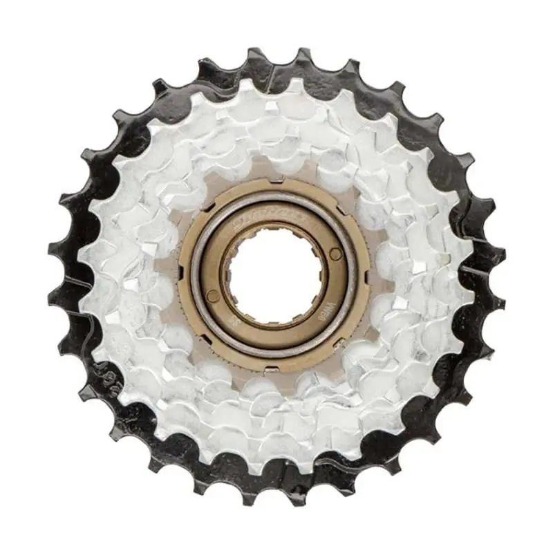 Economico Ruota Libera a Filetto 6V x 14/28D in Acciaio Argento e Nero