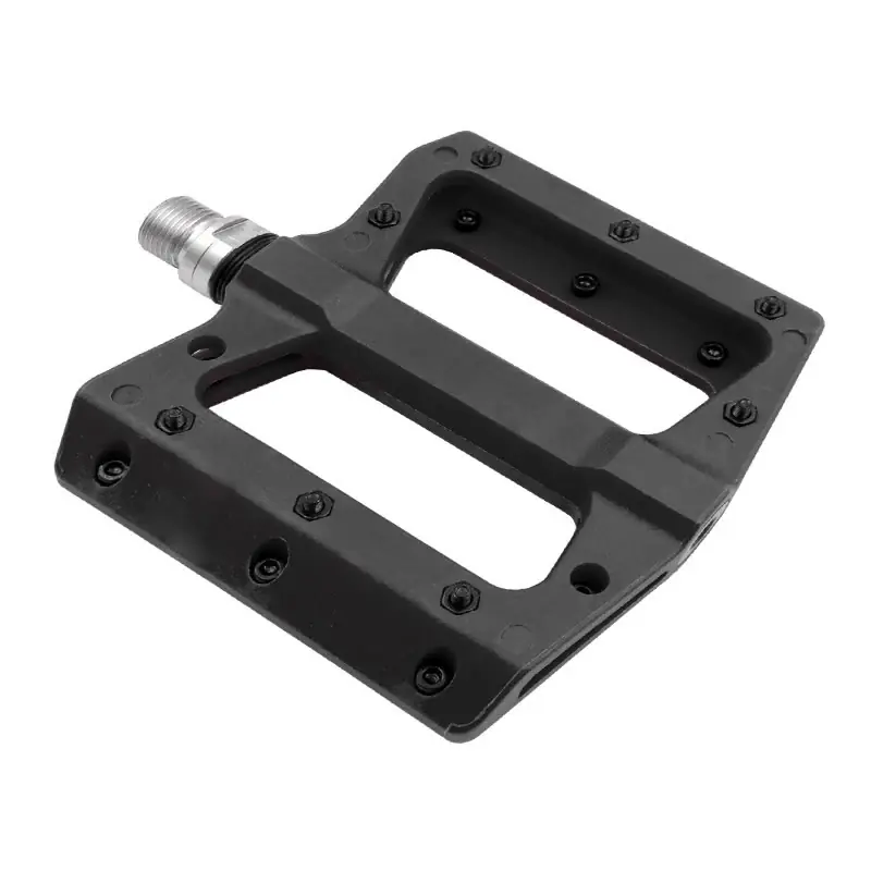Prezzo Scontato Pedali FLAT in Termoplastica Nero - Asse CR-Mo su Cusc.111x105x21mm