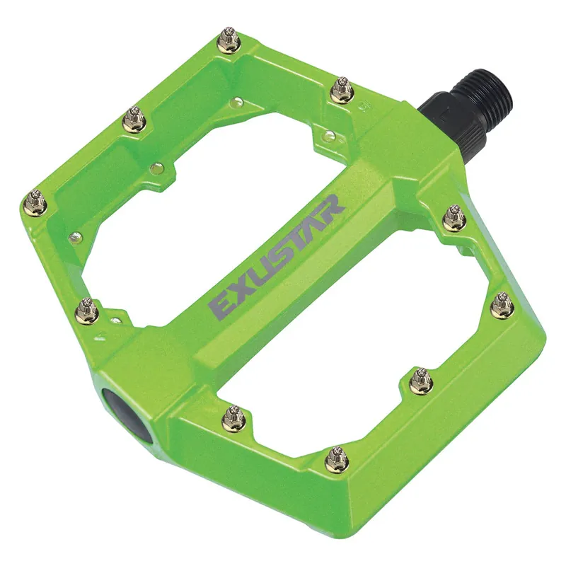 Pedali E-PB531 BMX/FREESTYLE in Alluminio Verde - FLAT 105x108mm Ultimissimo Modello