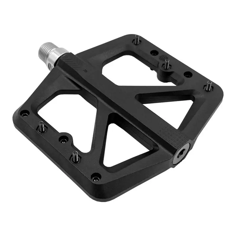 Must-Have Pedali FLAT Termoplastica Nero - Asse CR-Mo su Cuscinetti 100x100x10mm