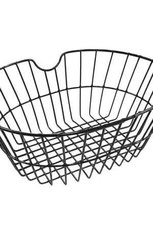 Cestino Anteriore Ovale 31,5x18x39,5cm in Acciaio Maglia Larga Nero Spedito Oggi