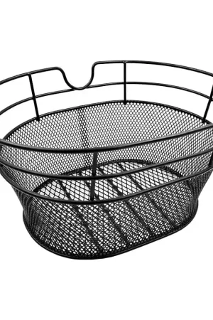 Offerta Speciale Cestino Anteriore Ovale 28,5x19,5x39cm in Acciaio Maglia Varia Nero